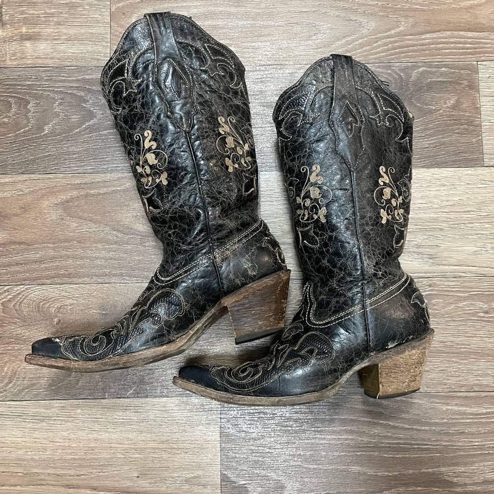Corral West Black Cowboy Boots 6.5